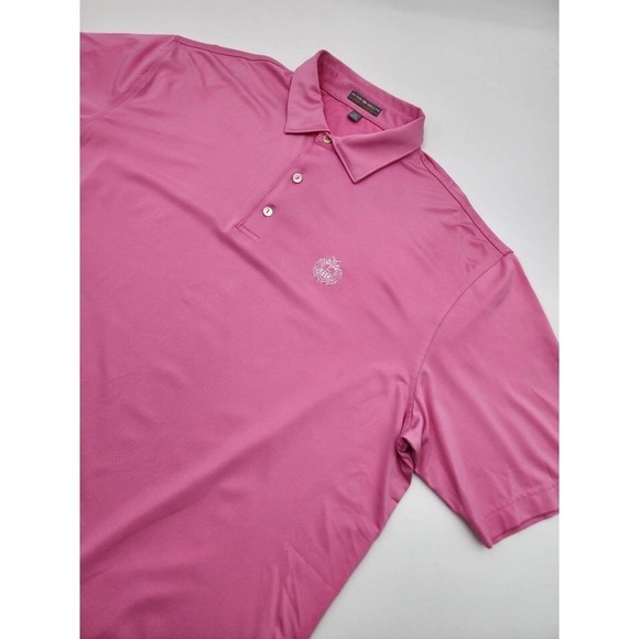 Peter Millar Southern Comfort Golf Polo Country Club Logo Pink Mens Size XL - Picture 3 of 10